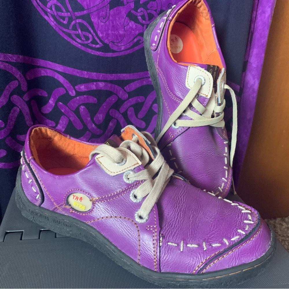 Purple Leather Women's Sneakers